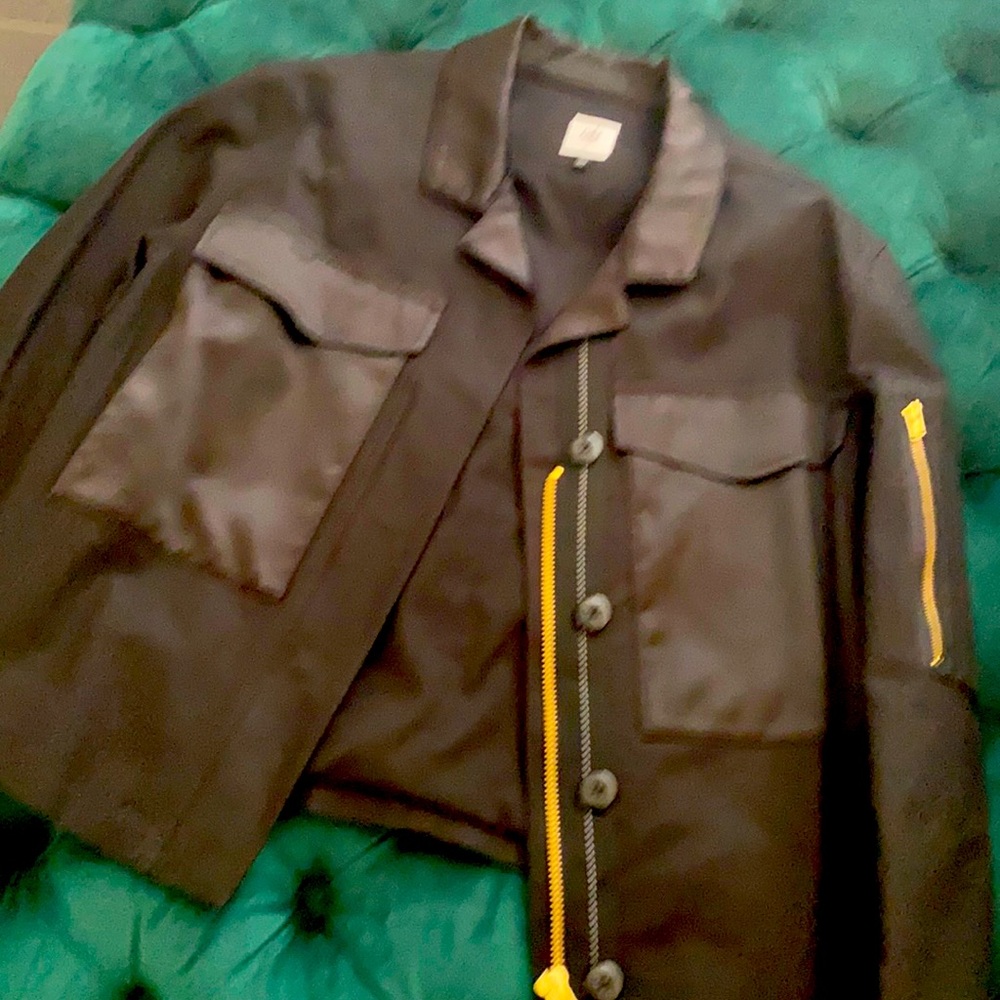 Never worn black blazer with gold accents